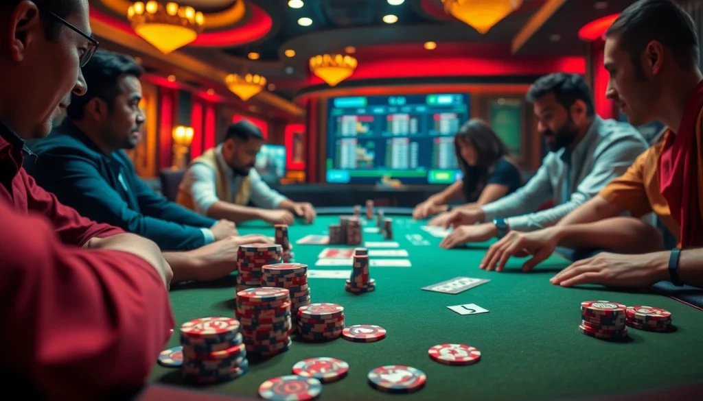 Engage with thrilling poker action at https://ps99.tech/ featuring vibrant chips and cards.
